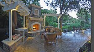 Outdoor Fireplace And Seat Walls