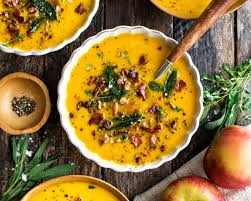 creamy ernut squash soup with bacon