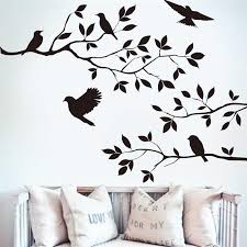 Tree Branch With Black Birds Wall Decal