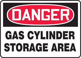 gas cylinder storage area osha danger