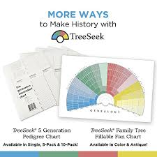 Treeseek 15 Generation Pedigree Chart Blank Genealogy Forms For Family History And Ancestry Work