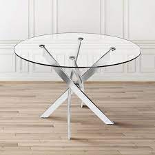 90cm Round Dining Coffee Table Clear