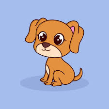 cute baby dog vector art icons and