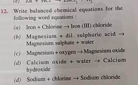 12 Write Balanced Chemical Equations