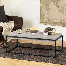 concrete gray and black coffee table