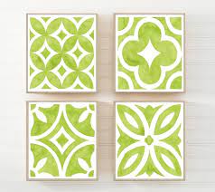 Lime Green Wall Art Pattern Tile