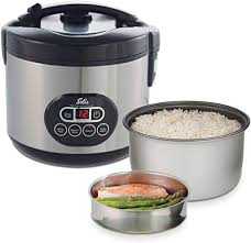 For example, if you are cooking 2 cups of rice, add in 3 cups of water. Solis Rice Cooker And Steamer White Brown Rice Timer And Warming Function 6 Cups Rice 1 2 Litres Includes Measuring Cup And Ladle Duo Program Type 817 Amazon De Home Kitchen
