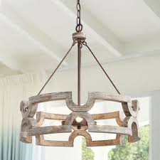 Lnc Jolla 20 In 3 Light Rustic Bronze Weathered Wood Chandelier Modern Farmhouse Candelabra Drum Pendant A03564 The Home Depot