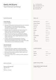 Put the right skills in your project manager resume. Digital Marketing Project Manager Resume Example