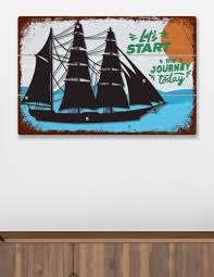 Vinoxo Metal Ocean Ship Wall Art Decor