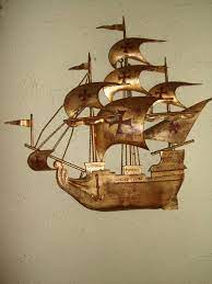 pirate ship wallhanging metal art