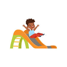 Children slide down a water slide. Cute Little African American Boy Sliding Down The Slide Kid Having Fun On Playground Vector Illustration On A White Stock Vector Illustration Of Playground Outdoor 125006260