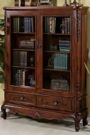 elegant antique glass doors bookcase