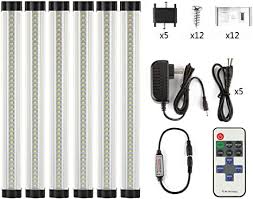 Amazon Com Lxg Led 12in Dimmable Led Under Cabinet Lighting 18w 2700k 3000k Warm White 1600lm Clear Cover Led Strips 11key Remote Control 6 Pack Home Improvement