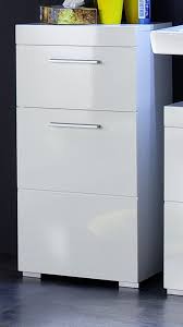 Badezimmer kommode florida in weiß mit schubladen 35 x 89 cm. Badezimmer Unterschrank Amanda Weiss Hochglanz