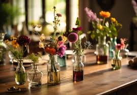 A Wedding Table Is Decorated With Small