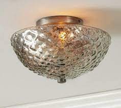 Hobnail Mercury Glass Flushmount