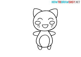 how to draw a kawaii cat for kids how