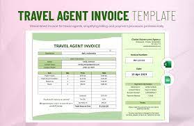 travel agent invoice template in excel