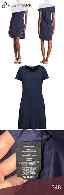 Theory Navy Liliana Classic Tee Open Back Dress Excellent