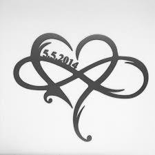 Personalized Date Infinity Heart Steel
