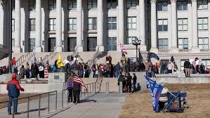 Protests have taken place outside the capitol building during the president's impeachment trial. Protestors Gather At Utah State Capitol Building Amid Civil Unrest In Dc Kutv