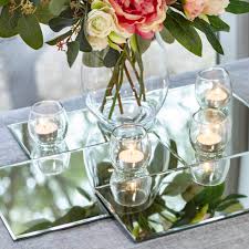 Rectangle Mirror Candle Plate With