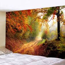 beautiful forest tapestry wall
