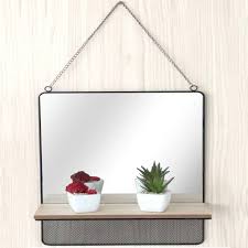 Rectangle Black Metal Wall Mirror With