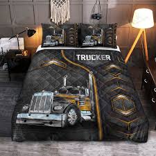 trucker quilt bedding set metal awesome