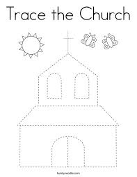 Printable church coloring pages are a fun way for kids of all ages to develop creativity, focus, motor skills and color recognition. Trace The Church Coloring Page Twisty Noodle