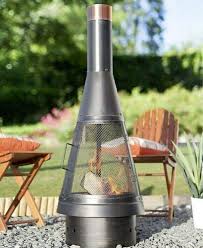 The chiminea is made of 14 gauge steel and painted. Chiminea Patio Heaters Chimeneas Outdoor Bbq Grill Log Storage