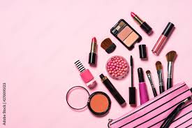 makeup professional cosmetics on pink