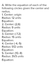 The Equation Of The Circle With Center