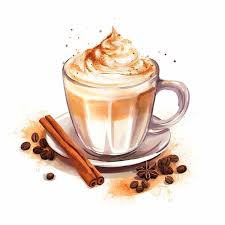 Watercolor Cappuccino Cafe Latte Coffee