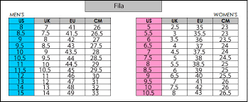 Fila Size Chart Buurtsite Net