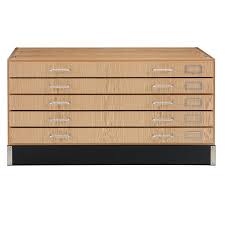 5 drawer wood flat file stackable unit