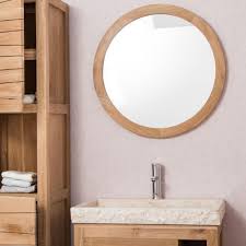 solid wood teak bathroom mirror