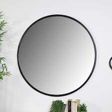 large round black mirror 100cm x 100cm