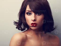 bright makeup beautiful woman with