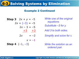6 3 Solving Systems By Elimination