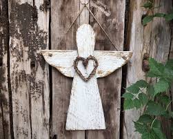 Distressed Wood Angel Wall Hanging With