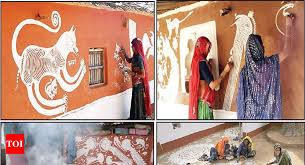 rajasthan art of mud wall painting