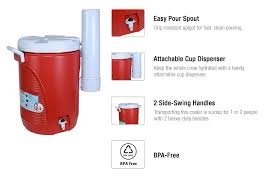 rubbermaid 5 gal red water cooler with