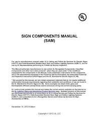 Sign Components Manual Sam Ul Com