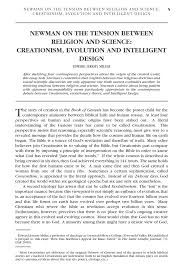 newman on the tension between religion and science creationism document is being loaded