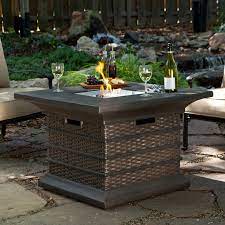 Tahiti Wicker Pattern Propane Fire Pit