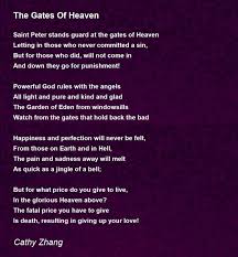 the gates of heaven poem by cathy zhang