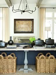 Long Sofa Table With Baskets Cottage