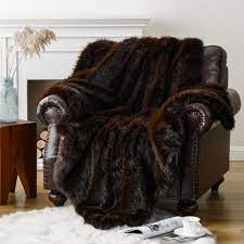 battilo black faux fur throw blanket